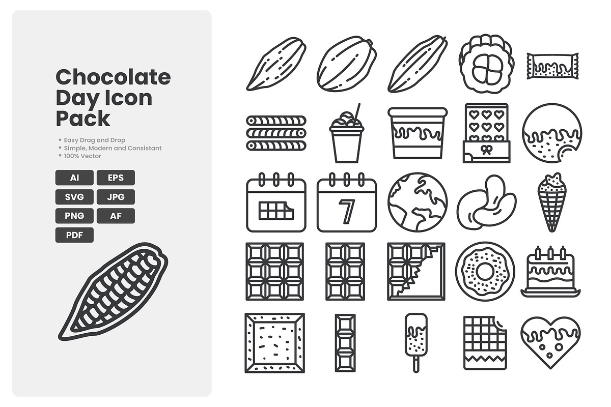 Chocolate Icon Pack, an Outline Icon by erifqizeicon (Photo 2 of 3)