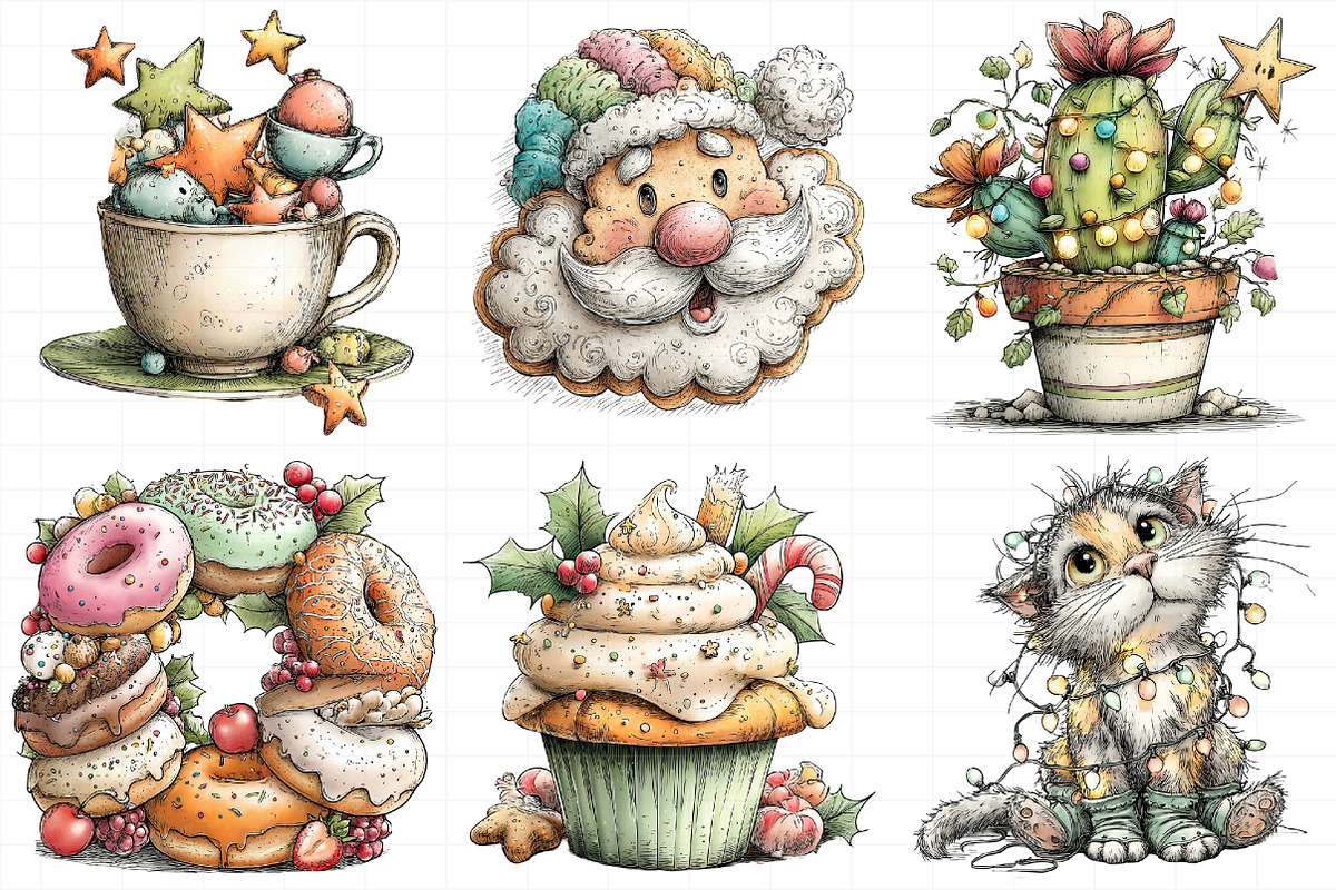 Whimsical Christmas Clipart, an Illustration by Daily.Designs (Photo 5 of 5)