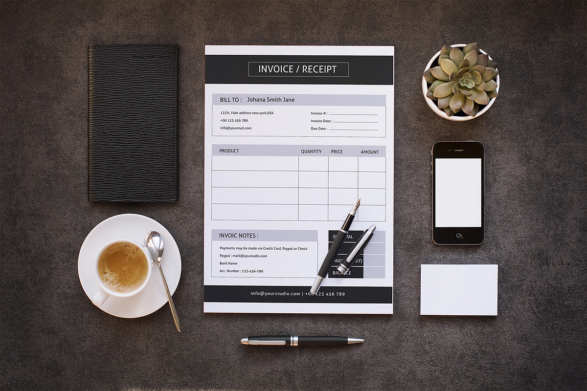 Invoice / Receipt Form Template-V320, a Stationery Template by Template Shop
