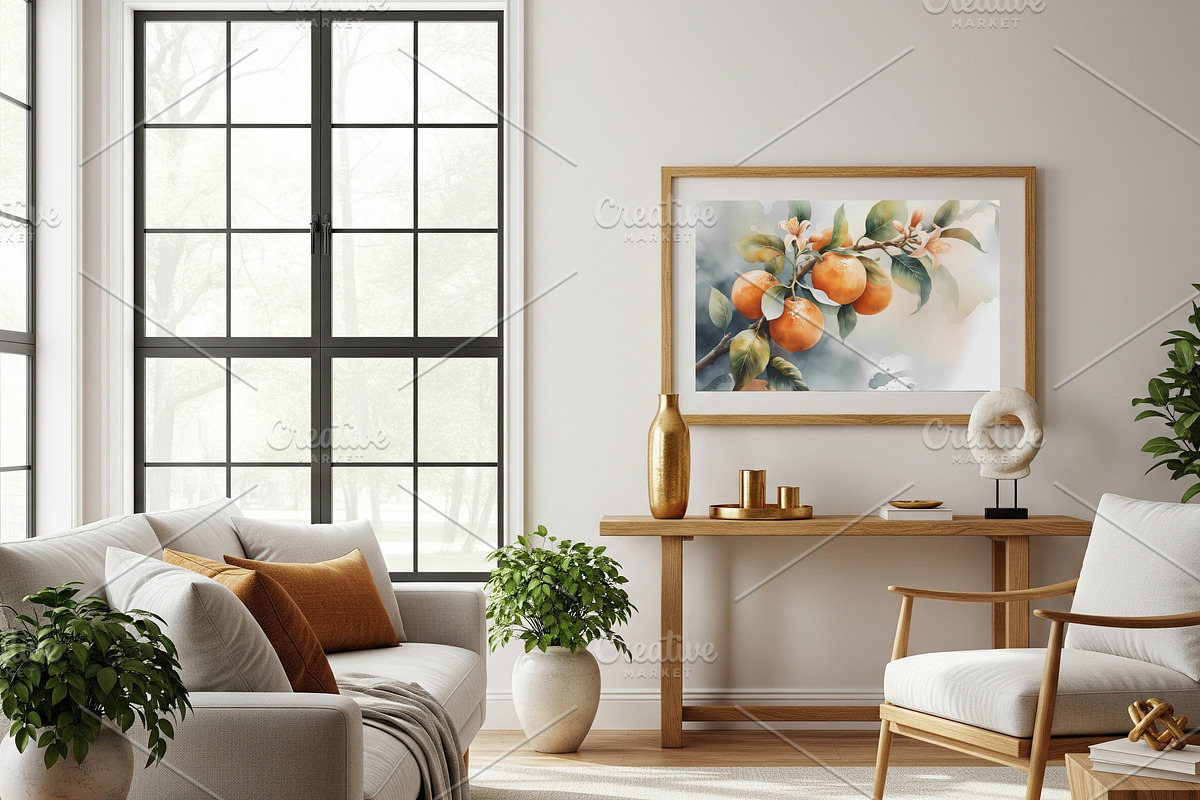 Watercolor Oranges Blosson print, a Background Graphic by Floraphoria (Photo 3 of 11)