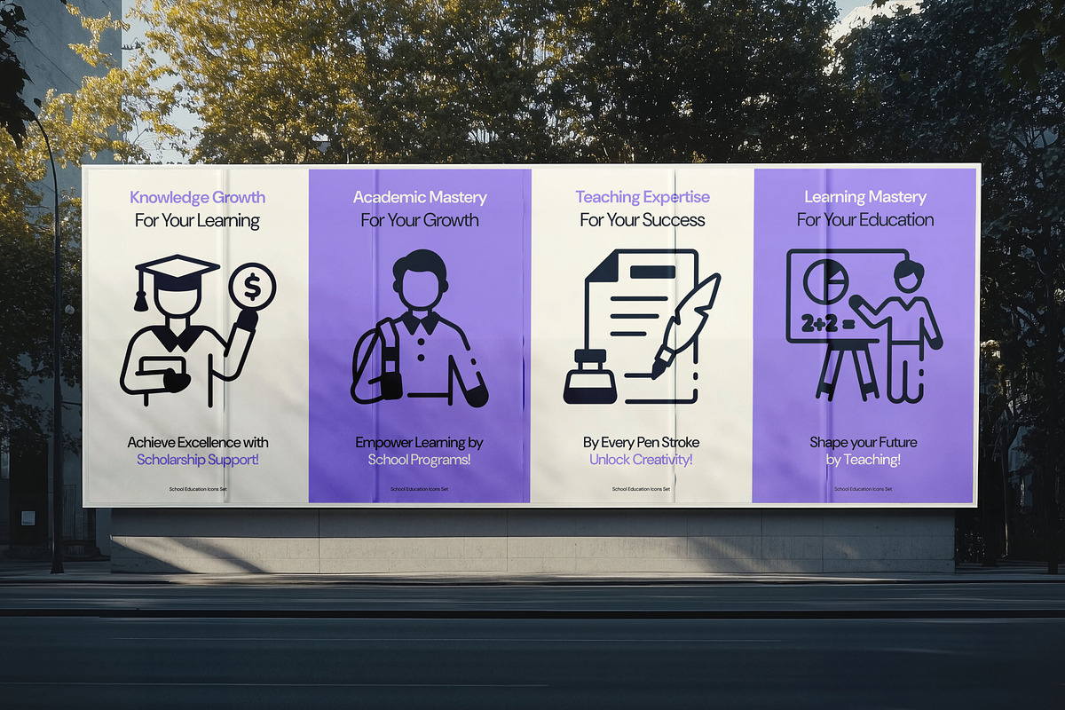 School Education Icons Set, a Solid Icon by Vectors Market (Photo 4 of 8)