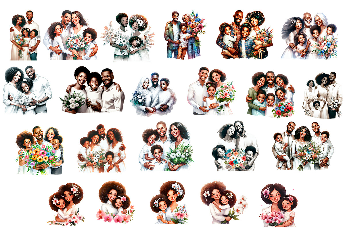 Big Family Clipart, Parental Clipart, a Person Illustration by ElenazlataArt (Photo 3 of 5)