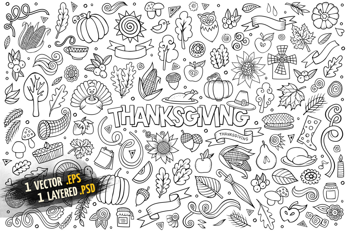 Thanksgiving Objects & Elements Set, an Object Graphic by BALABOLKA (Photo 3 of 4)