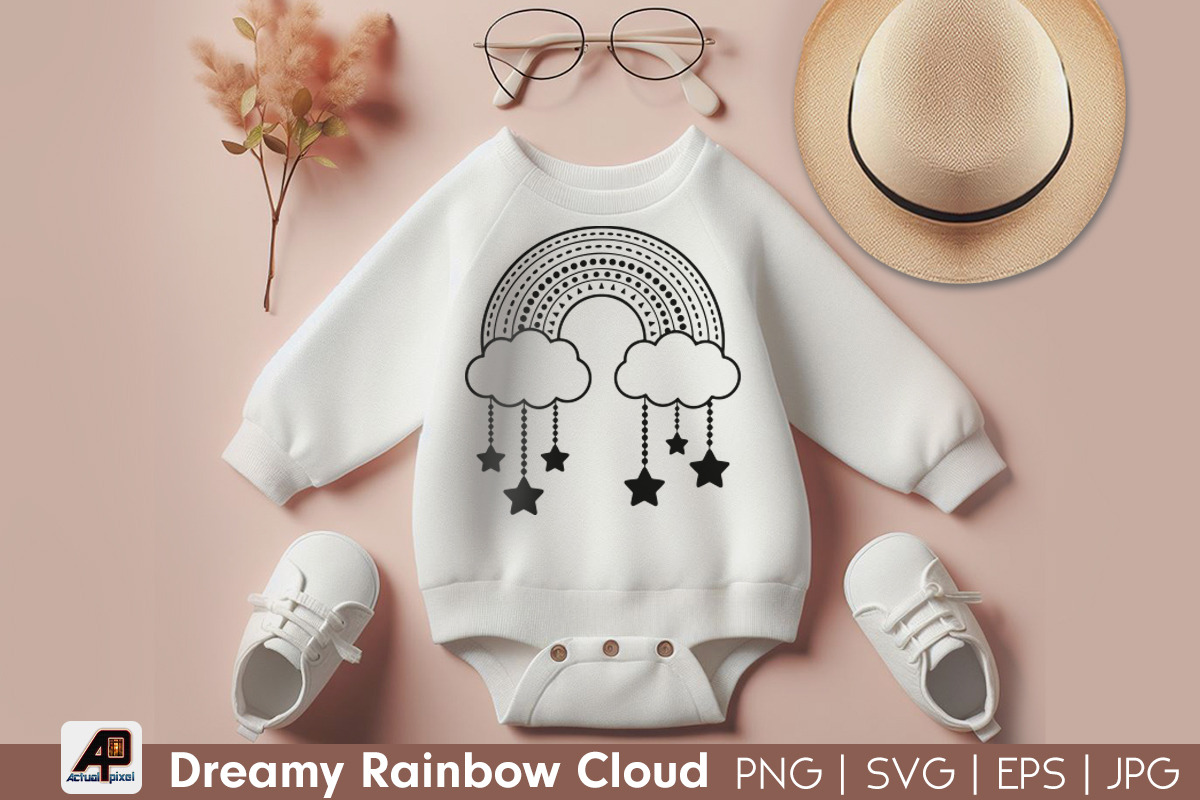 Dreamy Rainbow Cloud SVG PNG Bundle, an Illustration by Actual Pixel (Photo 4 of 8)