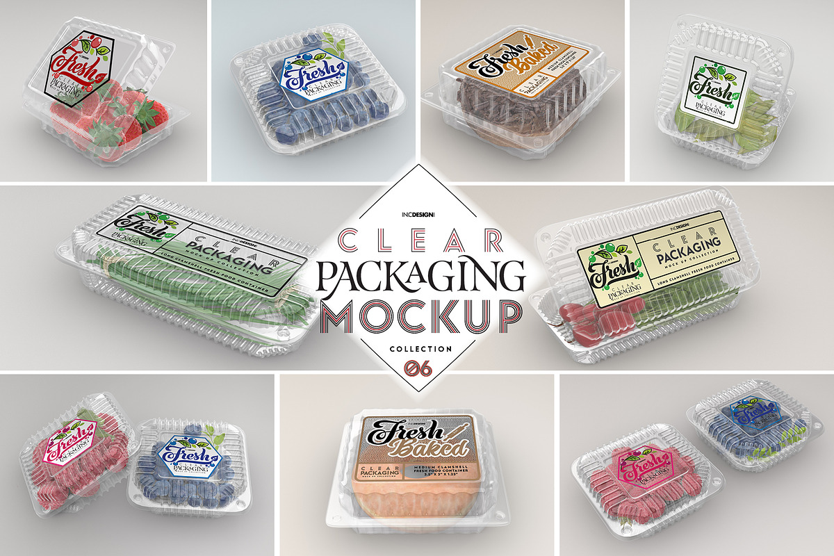 06 Clear Container Packaging Mockups, a Cups & Container Mockup by INCDesign (Photo 2 of 21)