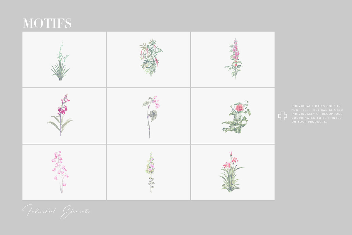 Jardin Silencieux, Watercolor Fleurs, a Pattern Graphic by TSTUDIO (Photo 8 of 14)