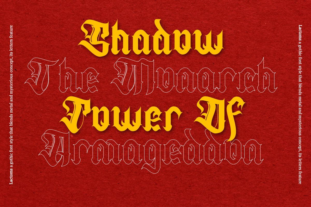 Lactoms - Modern Blackletter Font, a Blackletter Font by Dhabee (Photo 12 of 15)