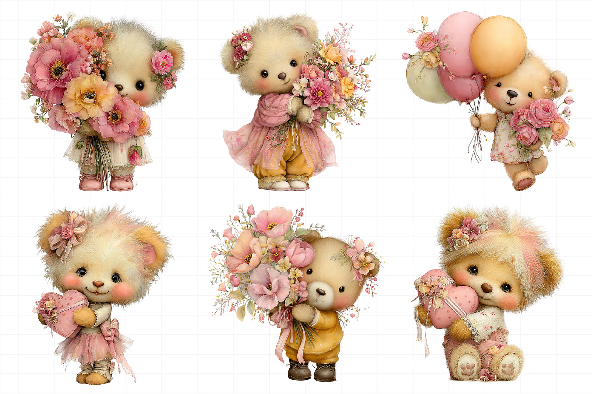 Mother’s Day Teddy Bear Clipart, an Illustration by Daily.Designs (Photo 4 of 8)