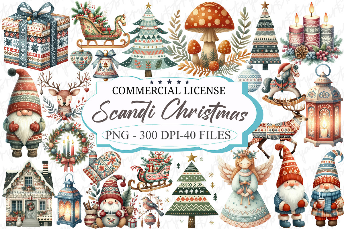Scandi Christmas Clipart, an Illustration by designcity5 (Photo 1 of 5)