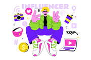 10 Influencer Lifestyle Illustration, a Person Illustration by denayunebgt (Thumbnail 4 of 4)