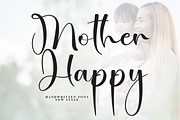 Mother Happy | Script Font, a Handwritten Font by Scratchones (Thumbnail 1 of 8)