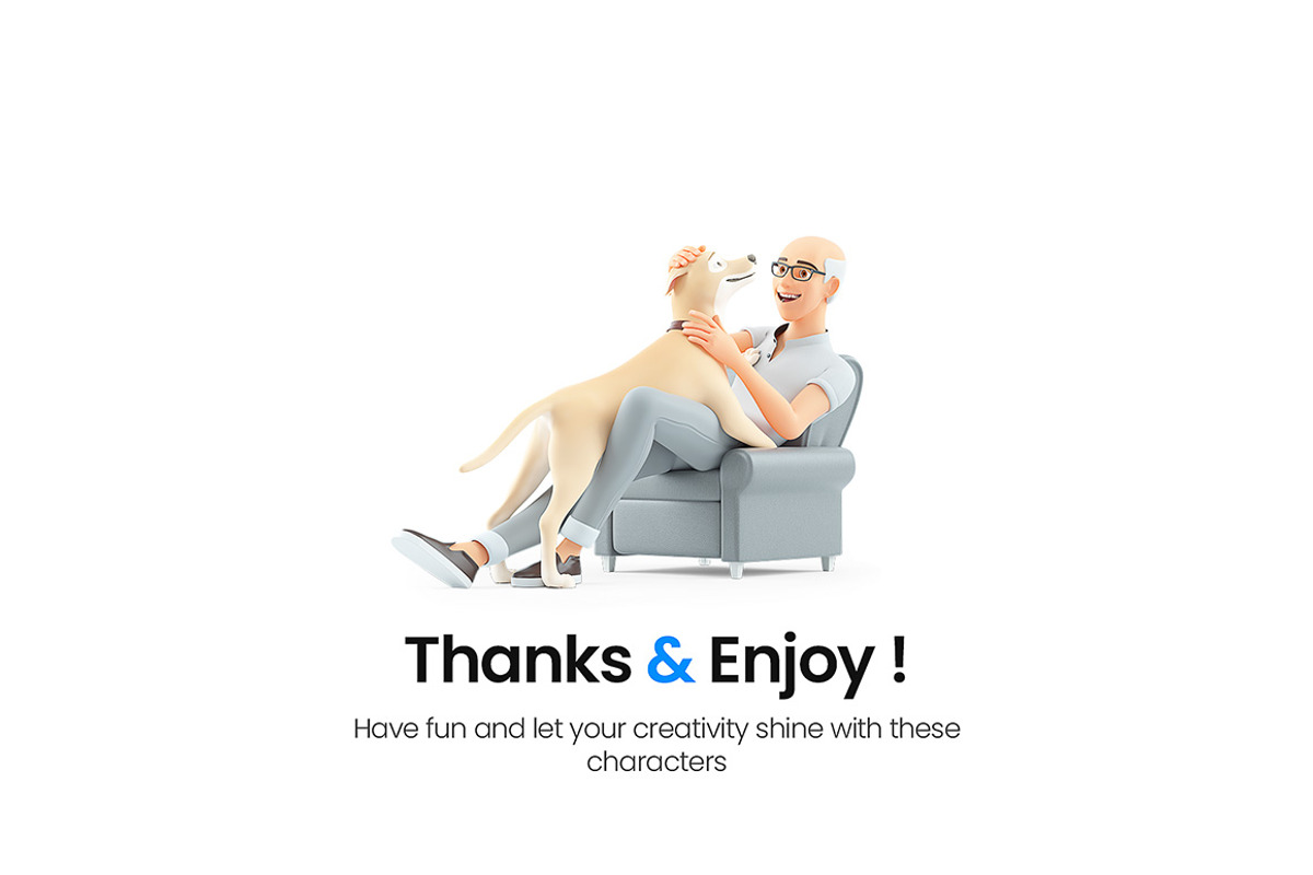 Senior Man – Set of 60 Poses, a Person Illustration by 3DMask (Photo 6 of 6)