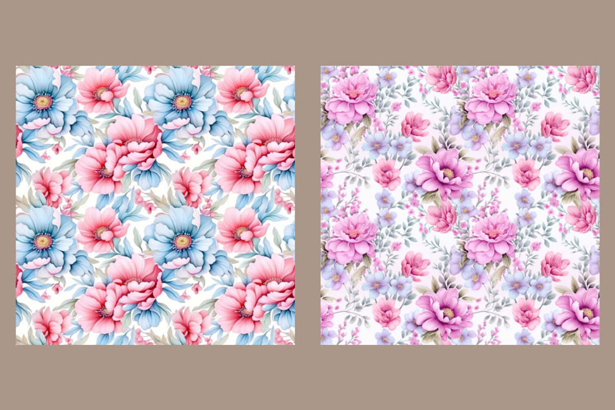 Seamless Pastel Floral Pattern, a Background Graphic by HoneyBunnyDigital (Photo 6 of 7)