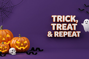 3D Typography with Pumpkins, Ghosts, a Holiday Photo by hkmonir