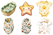 Boho baby watercolor clipart, an Illustration by Watercolor design (Thumbnail 5 of 5)