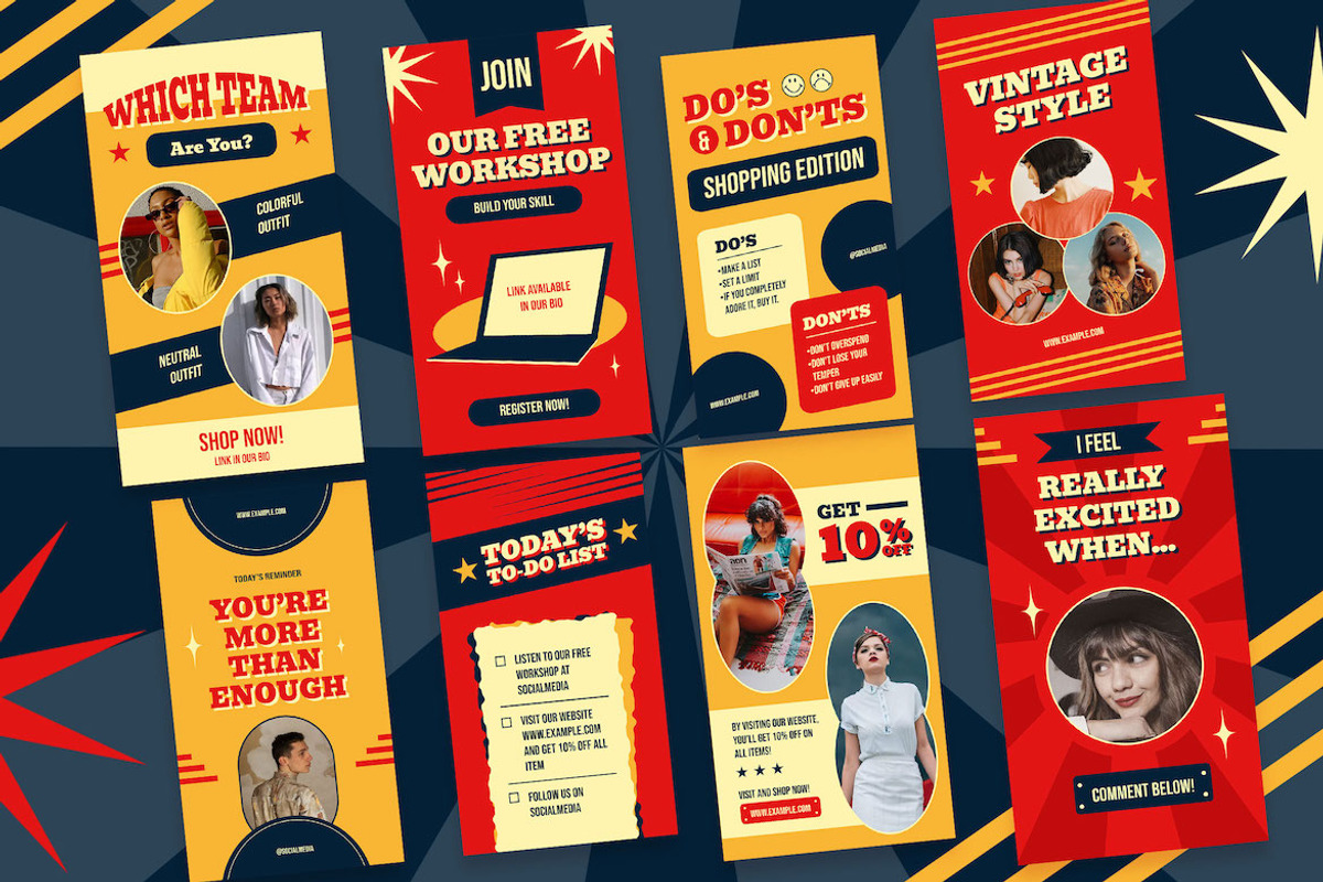 Red Vintage Fashion Sale Instagram, a Social Media Template by Aiyari Graphic (Photo 5 of 5)