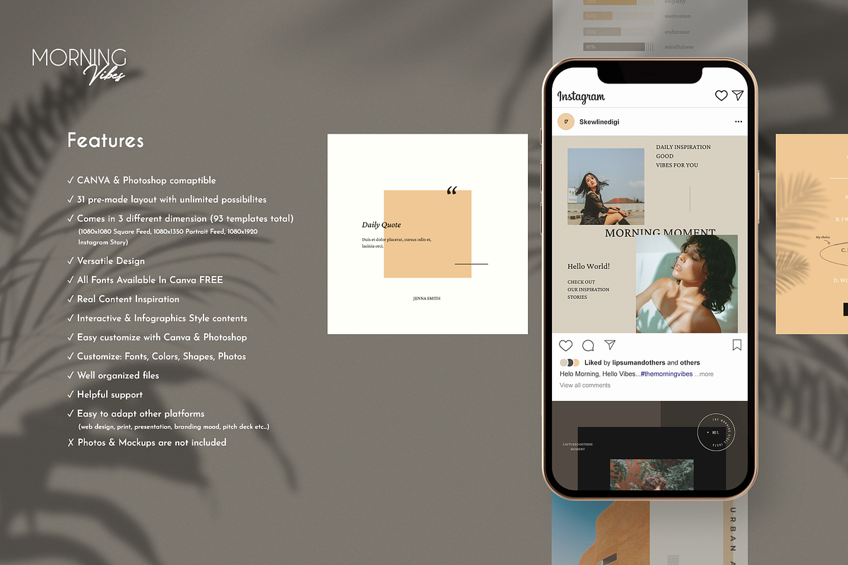 Canva Morning Vibes Social Media Kit, a Social Media Template by Skewline (Photo 15 of 16)