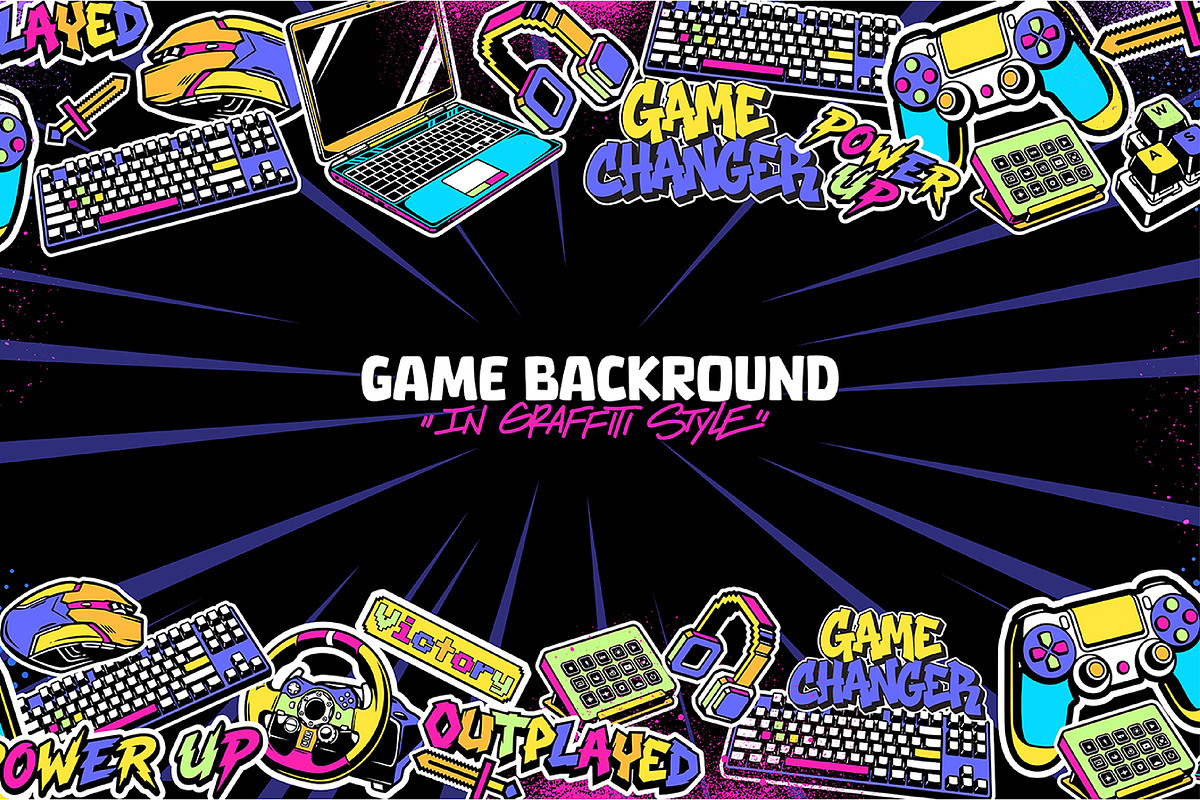 5 Game Background In Graffiti Style, a Background Graphic by MEAS7 Artwork (Photo 1 of 5)