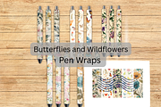 Butterflies Wildflowers Pen Wraps, a Pattern Graphic by SmallTownDigital (Thumbnail 3 of 3)