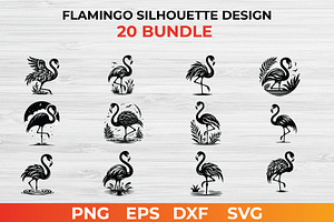 Flamingo Silhouette Design bundle, an Animal Illustration by bossdesigner