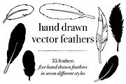 35 Vector Hand Drawn Feathers, a Texture Illustration by Foxtail Pine Studio (Thumbnail 1 of 3)