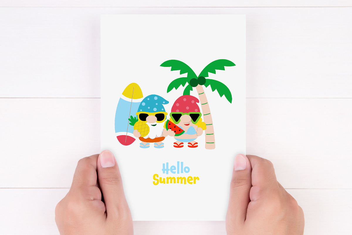 Gnomes Summer Beach, Flat Clipart, an Illustration by Noey smiley (Photo 7 of 8)