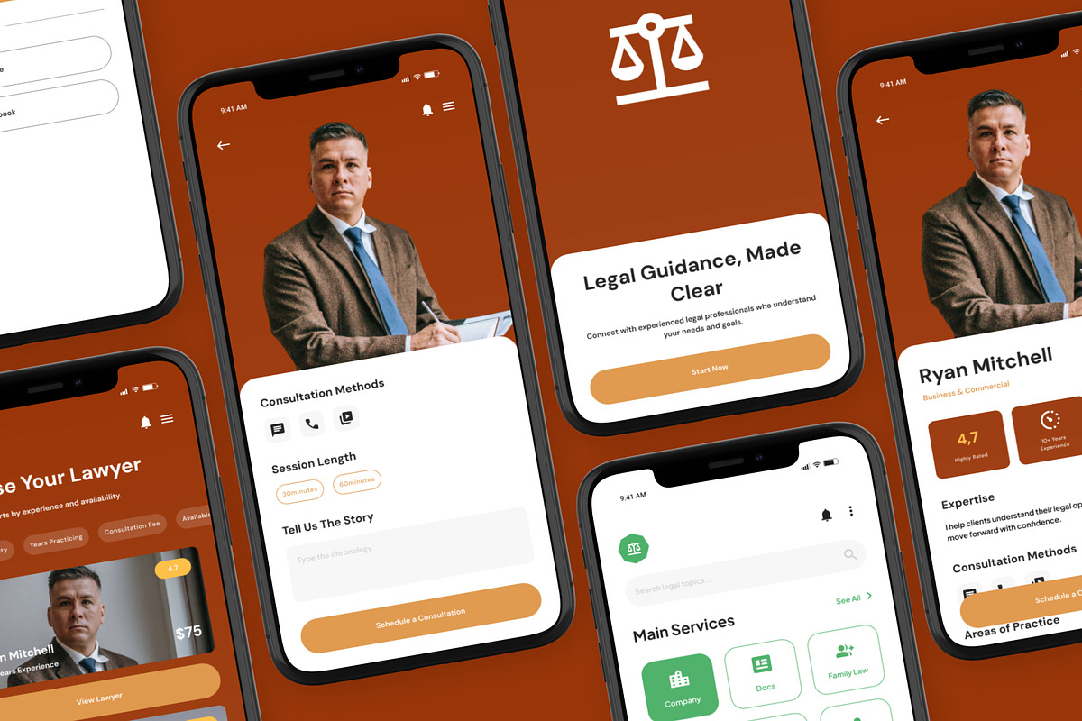 Lawfin Legal Consultation Mobile App, an App Template by trabaskriya (Photo 3 of 5)