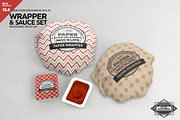 Wrapper and Sauce Set Mockup, a Packaging Mockup by INCDesign (Thumbnail 1 of 7)