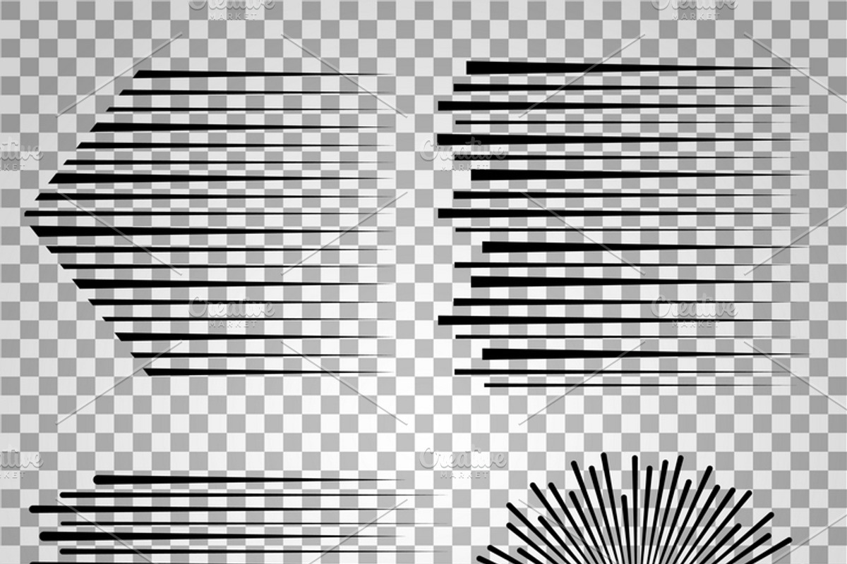 Vector speed lines, a Decorative Illustration by Microvector