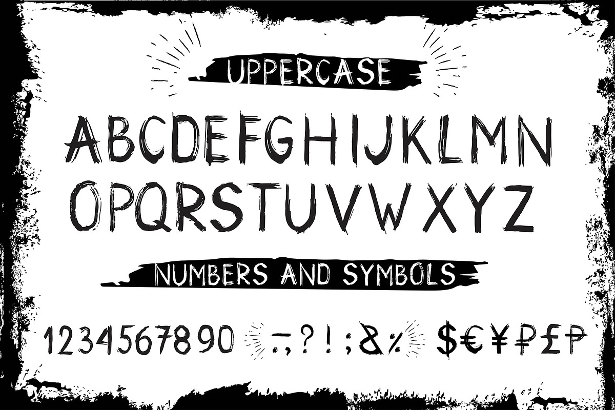 Drum. Handmade brush display font preview 2