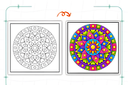 Bold and Easy Mandala Coloring Pages, a Decorative Illustration by Coco Bloom (Thumbnail 6 of 9)