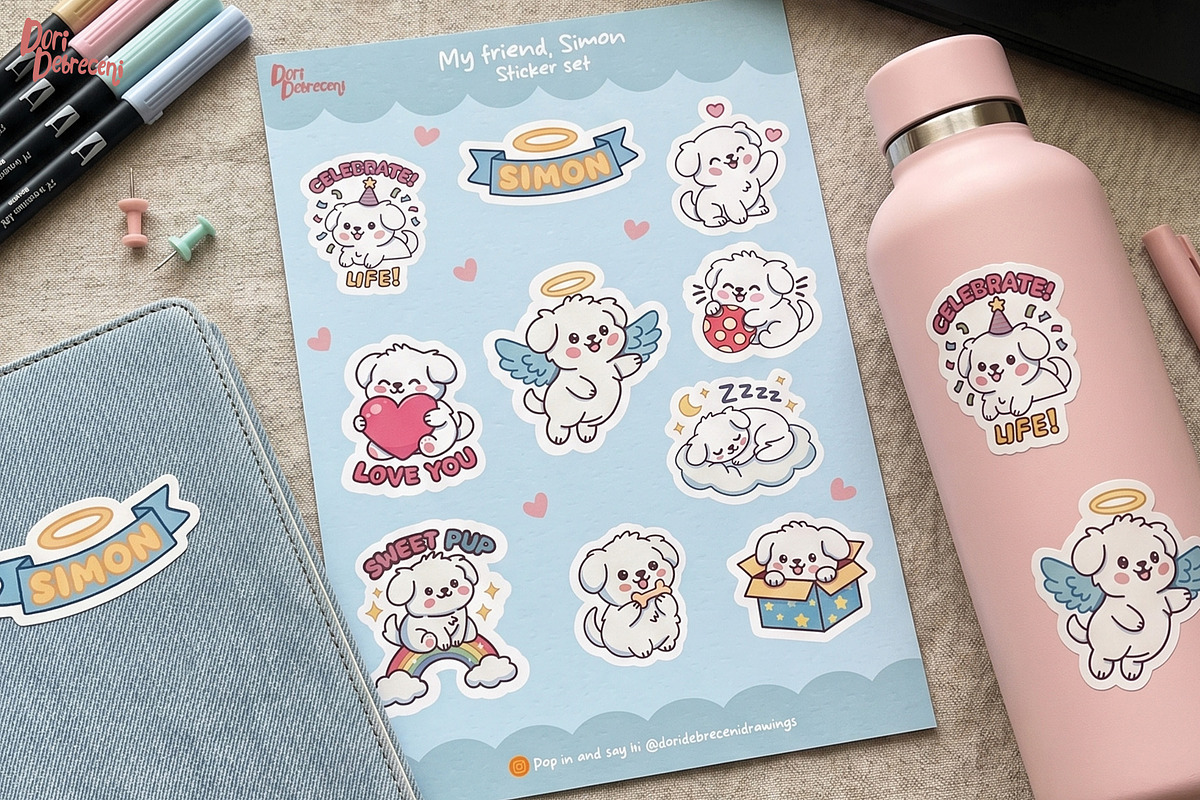 My Friend, Simon Sticker Set, a Graphic by Dori Debreceni draws (Photo 4 of 8)