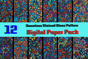 12 Seamless stained glass pattern, a Pattern Graphic by ZaaxPrintables (Thumbnail 1 of 7)