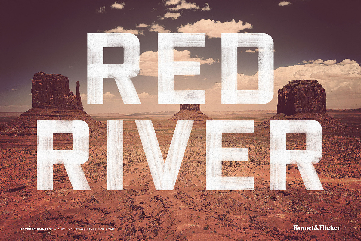 SAZERAC Painted – A Bold SVG Font, a Sans Serif Font by Komet & Flicker (Photo 7 of 15)