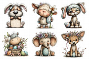Whimsical Easter Animals Clipart, an Illustration by Daily.Designs (Thumbnail 3 of 7)