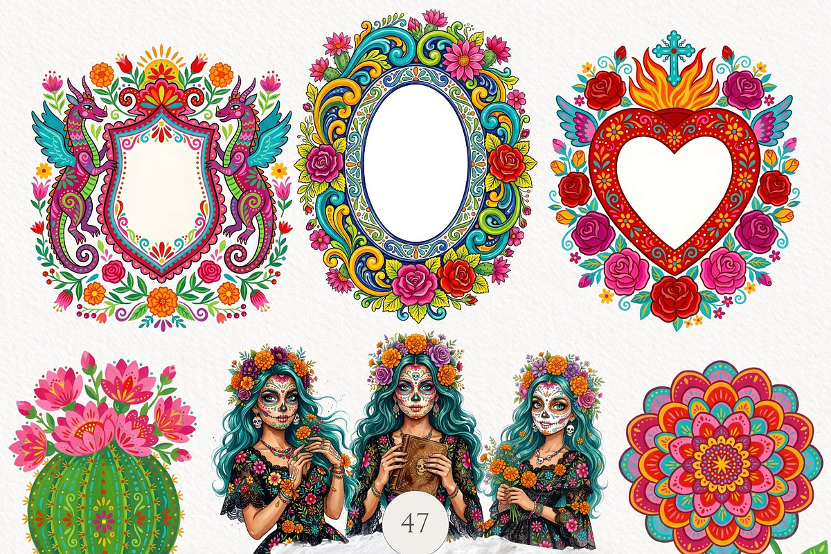 Dia De Los Muertos, Mexican Folk Art, an Object Graphic by Invite to Clipart (Photo 2 of 7)