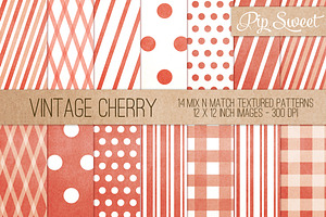 Vintage Cherry 14 Pattern Set