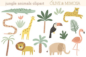 Jungle Animals Clipart Set