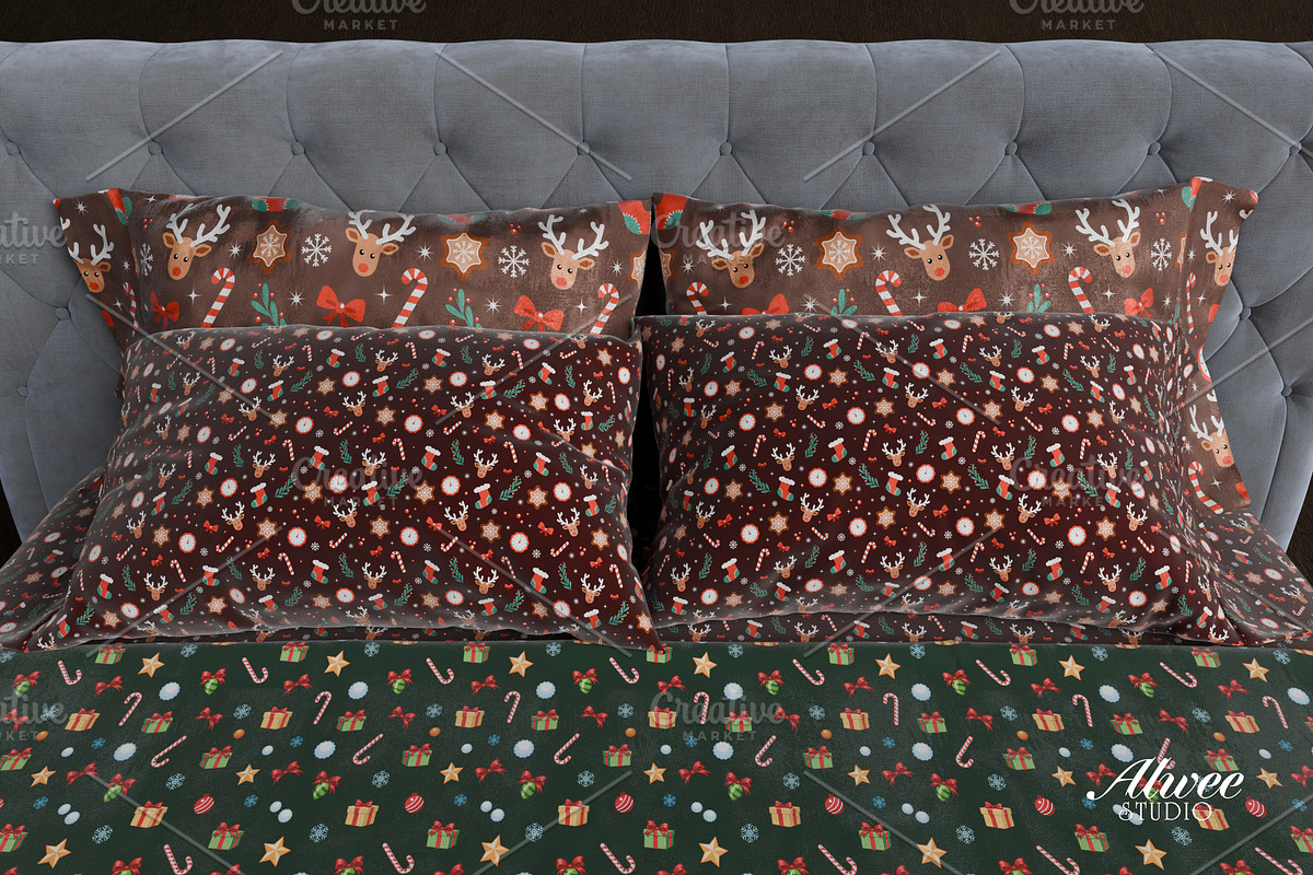 Christmas Seamless Pattern Bundle, a Pattern Graphic by Alwee Studio (Photo 9 of 9)