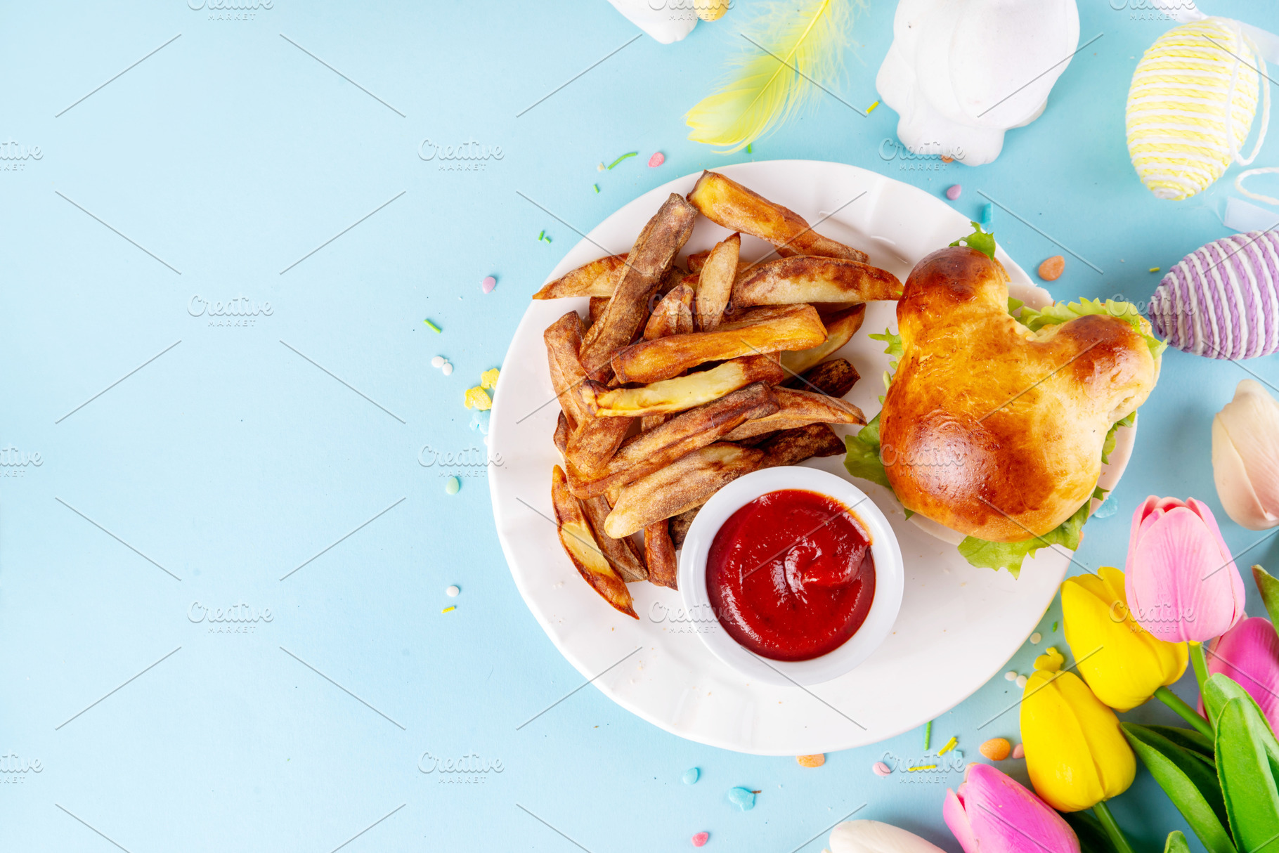 Delicious rabbit bunny shaped sandwich burgers for Easter, a Food & Drink Photo by Rimma