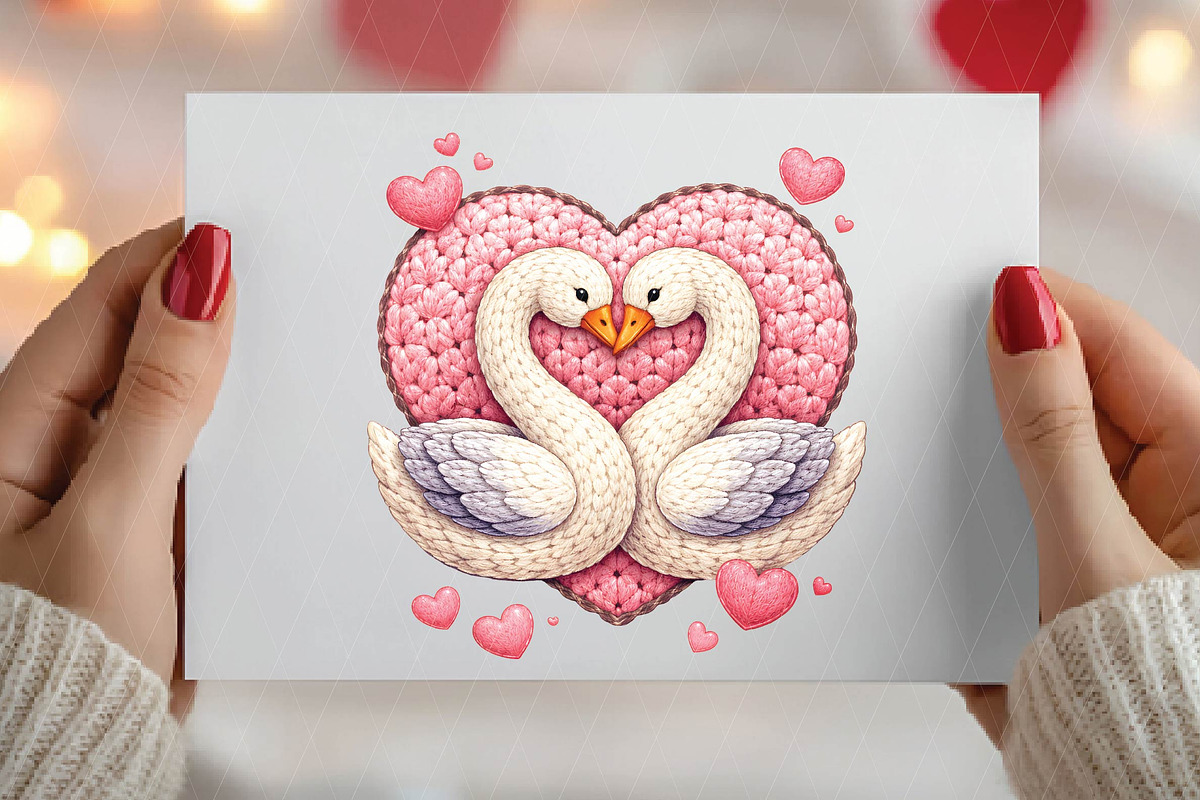 Latch Hook Yarn Valentine Goose PNG, an Illustration by DreamPrint404 (Photo 6 of 6)