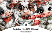 Quirky Cow Clipart PNG Whimsical, a Seasonal Illustration by CreationArt (Thumbnail 1 of 7)