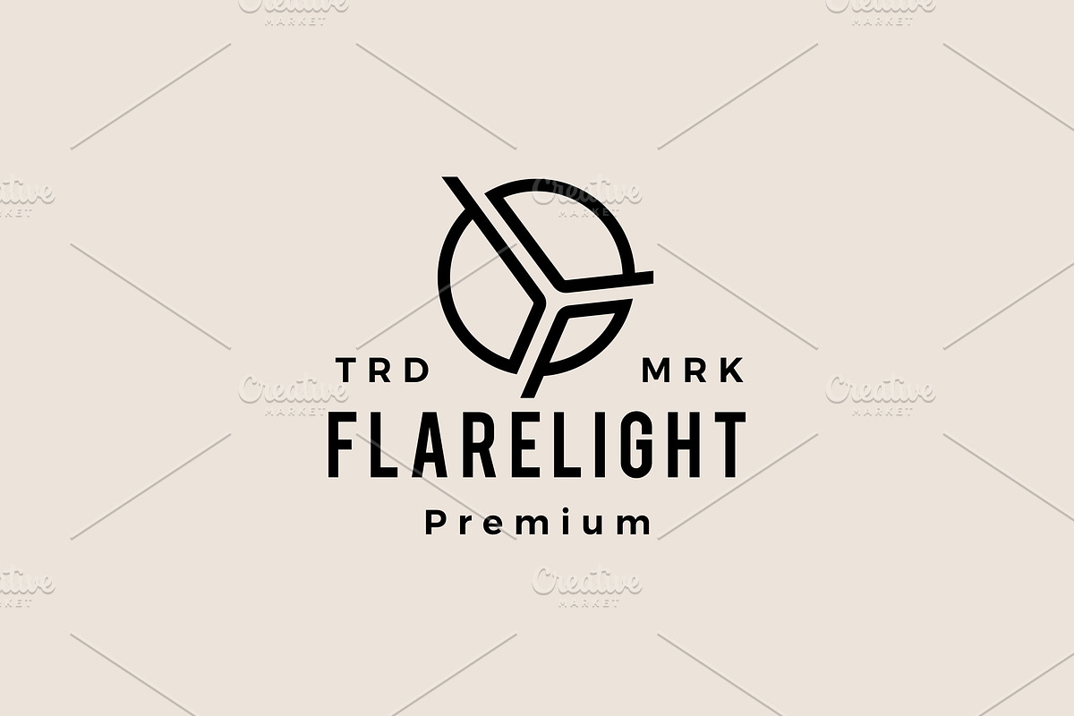 Flare light logo round hipster, a Branding & Logo Template by VASTARD STUDIO