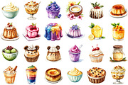 Pudding Watercolor Clipart, an Illustration by Sublimation Artist (Thumbnail 2 of 6)