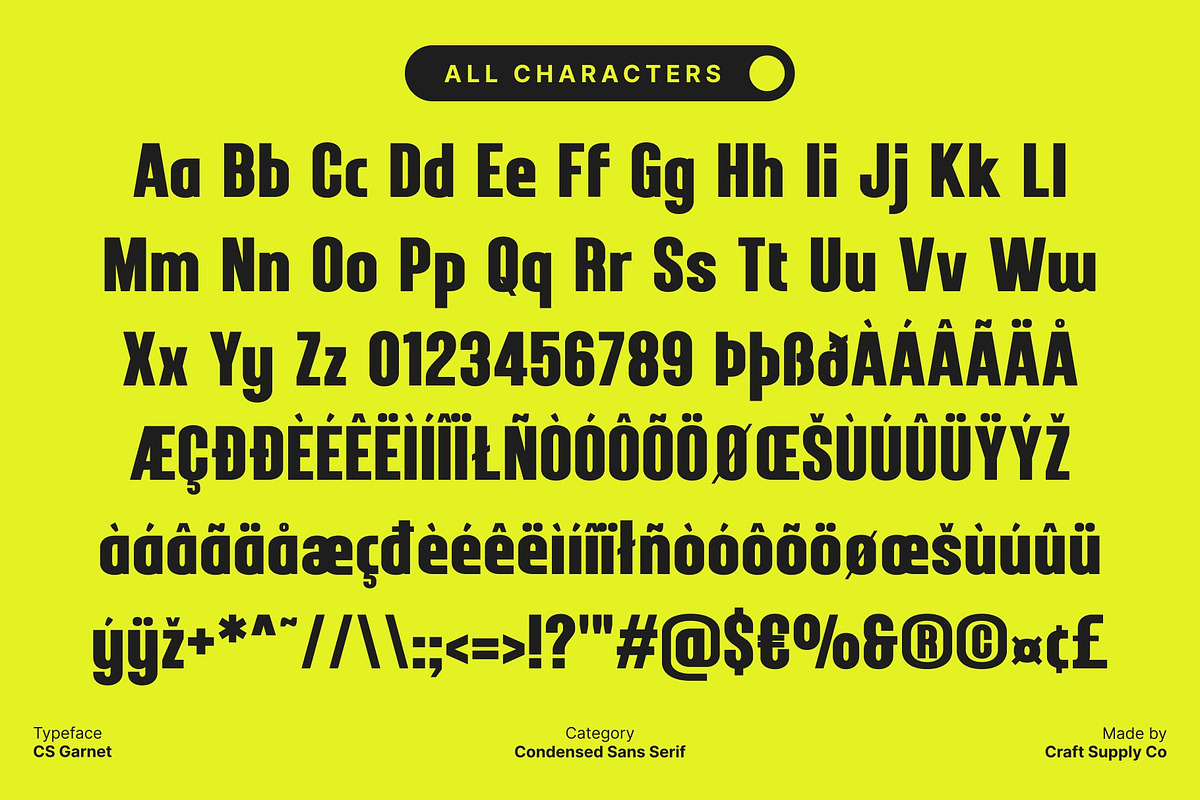 CS Garnet – Condensed Font, a Sans Serif Font by Craft Supply Co. (Photo 8 of 8)