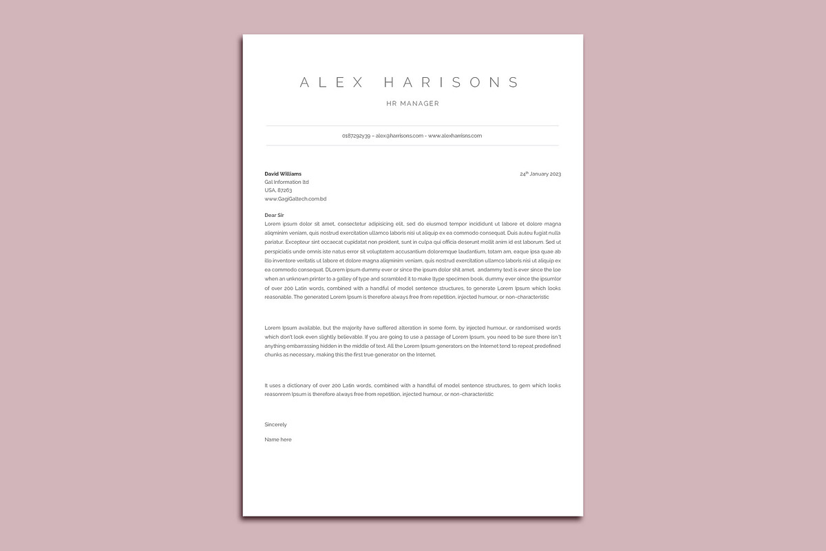 US & A4 Minimal Resume in Word, a Resume Template by paulresume (Photo 3 of 3)