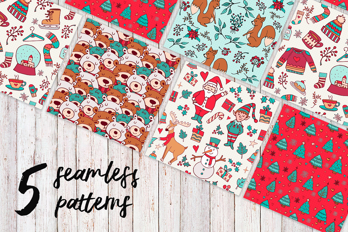 Sweet Christmas: hand drawn set! OFF, a Background Graphic by Cienpies Design (Photo 3 of 8)