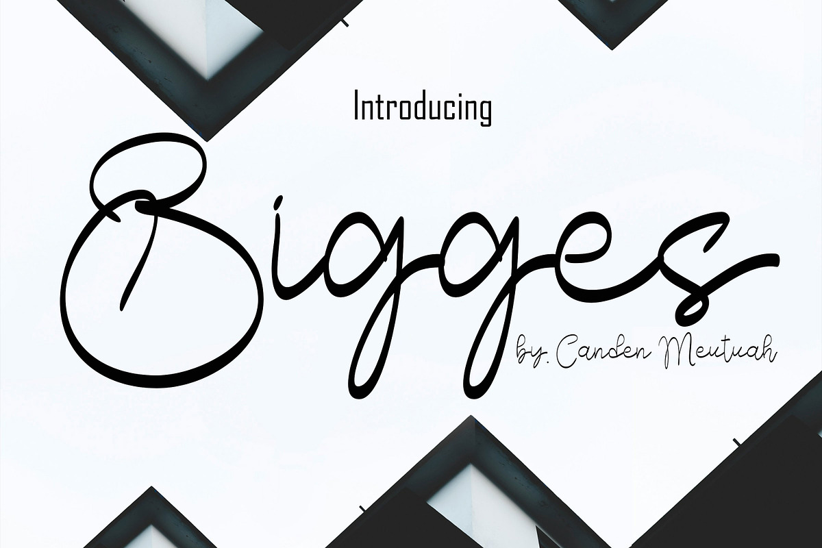 Bigges, a Handwritten Font by Canden Meutuah (Photo 1 of 6)