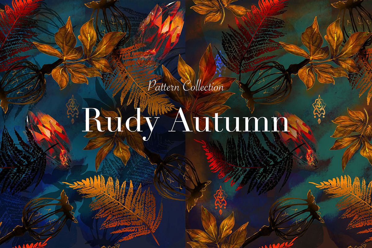 Ruby Autumn Seamless Patterns, a Pattern Graphic by Yana Dobrik (Photo 1 of 8)