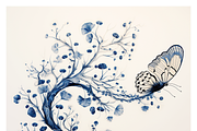Deca Co - Blue Ink Botanical Shapes, a Texture Illustration by milatovar (Thumbnail 20 of 25)